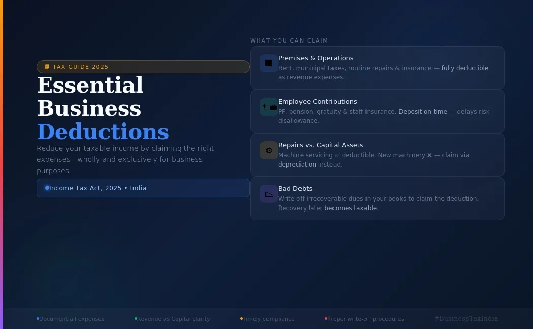 📘 Essential Business Expenses for Everyday Operations (Income Tax Act, 2025)