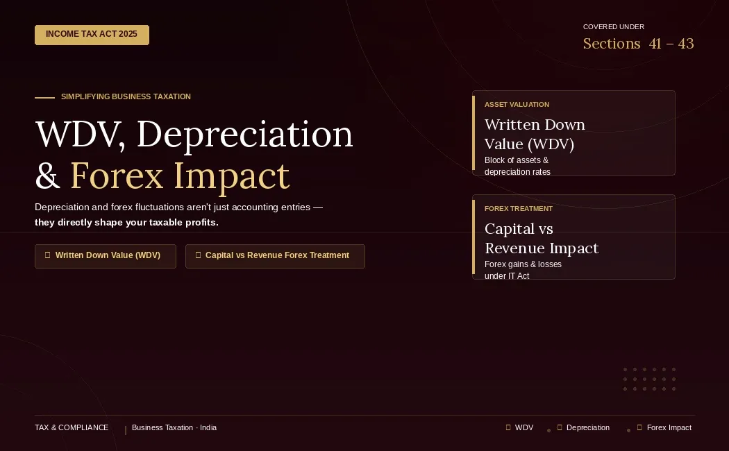 Simplifying Business Taxation: WDV, Depreciation, and Forex Impact Under IT Act, 2025